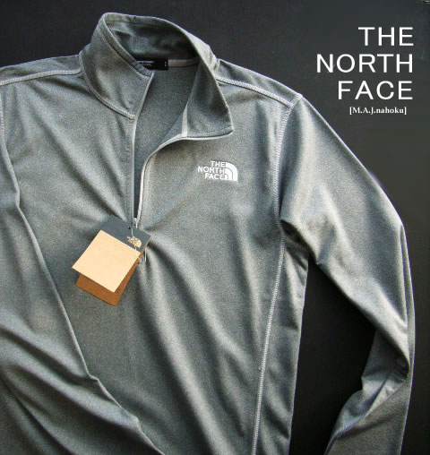 8915-6新品★ザ ノース フェイス THE NORTH FACE★胸ロゴ刺繍ハイネックジップトレーナー3407★ライトグレー系★MENS★