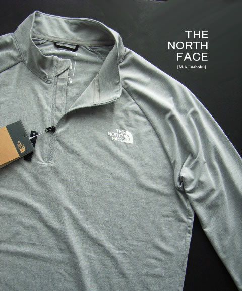 8998-9新品★ザ 北の方 人間の顔 THE NORTH FACE★胸ロゴハイネックジップロンT3413★FLASH DRY★点火装置薄墨色系★MENS★気が大きい大きさ