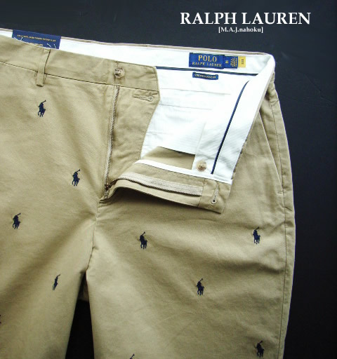 4047新品★ラルフローレン RALPH LAUREN★ロゴタイプロゴタイプ刺しゅうさる股引き3408★ベージュ★３５★MENS