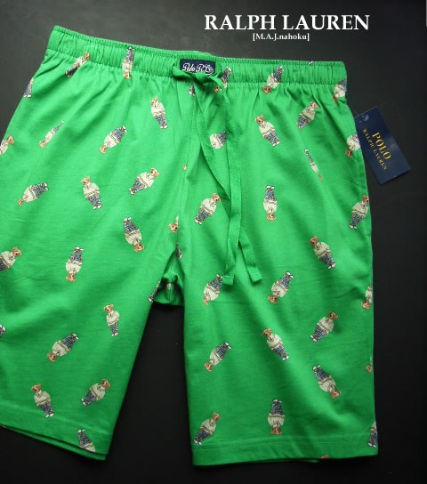 4065-6新品★ラルフローレン RALPH LAUREN★Poloポロベアールーム短パン3419★緑★MENS★メンズ｜M.A.J.nahoku