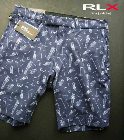 4078新品★ラルフローレン RALPH LAUREN★ＲＬＸ柄ロゴタイプさる股引き3425★紺★３０★MENS★