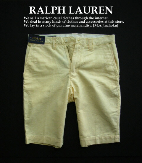 3162新品★ラルフローレン RALPH LAUREN★デザイン短パン2403★レモン★２９★MENS★