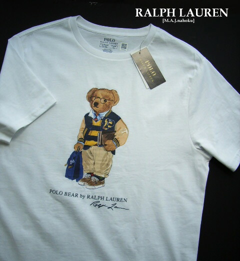 4027新品★ラルフローレン RALPH LAUREN★ベアTシャツ3428★白★XL(18-20) BOYS|M.A.J.nahoku
