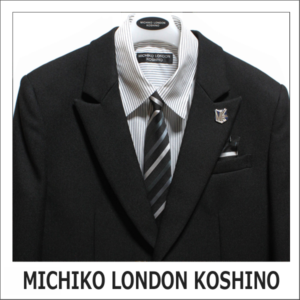高品質ミチコ・ロンドン☆★スーツ（黒・ズボン２本）☆★スーパー100％の高級生地☆★ XLサイズ以上