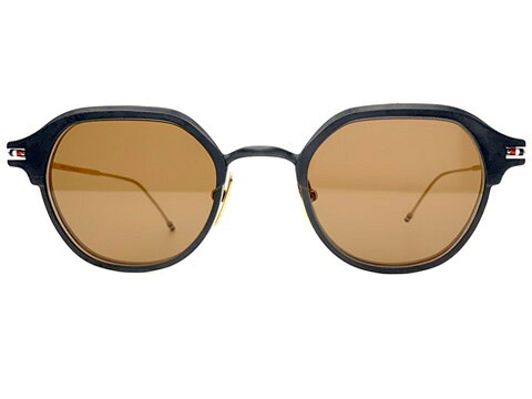 [2590019] THOM BROWNE. NEWYORK(トム・ブラウン ニューヨーク) TBS812-46-03//BLK-GLD 【中古】汚れやダメージがないused品。used (A)｜誠眼鏡店