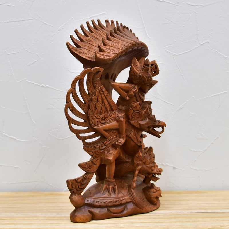 アンティーク バリ島 ガルーダ 神面 木彫り彫刻-