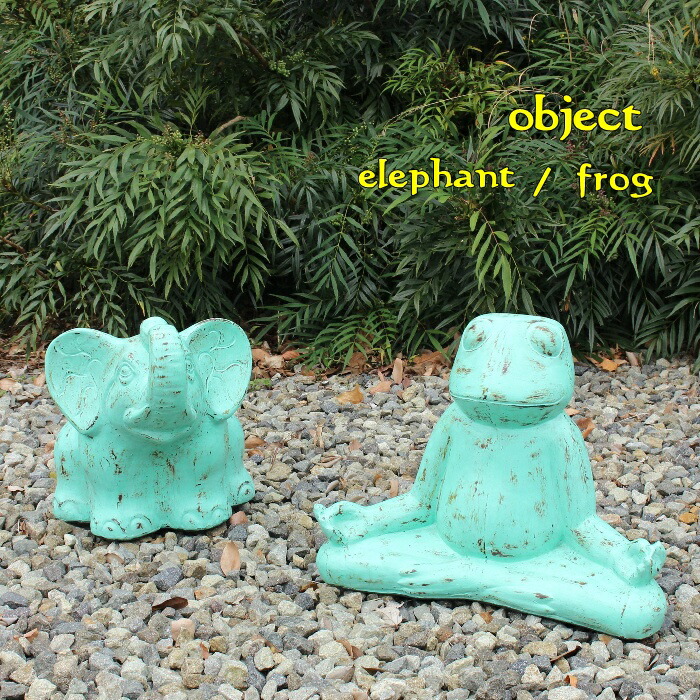 陶器製　象　花台　置物　インテリア アンティーク アジアン　オブジェ 楽天市場】象の置物◇送料無料◇陶製象トン花台（陶器・ベランダ