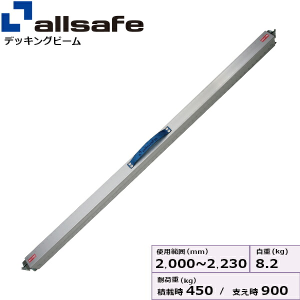 低騒音デッキングビーム Mサイズ 使用範囲 2,000～2,230mm allsafe オールセーフ デッキングビーム｜まんてんツール