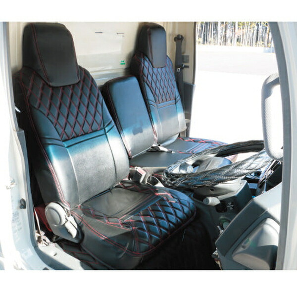 シートカバーCOMBI いすゞ2t 標準車用 07エルフハイキャブ/ローキャブ共用 ブラック/赤糸 595331 ジェットイノウエ シートカバー COMBI いすゞ2t 標準車用 07エルフハイキャブ/ローキャブ共用 ブラック 595331
