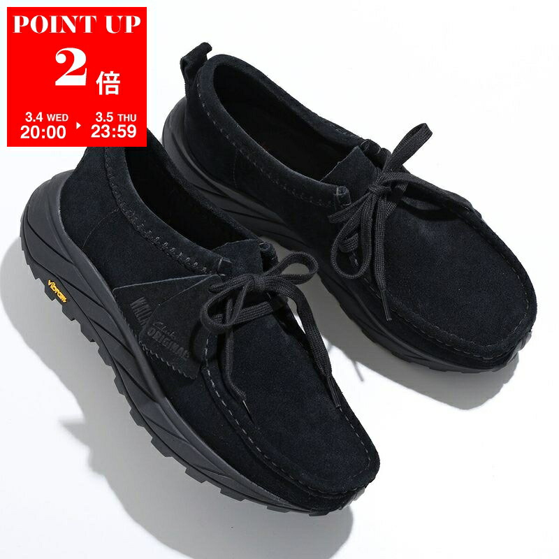 Clarks クラークス モカシン 26181120 WALLA EDEN LO ワラエデンロー メンズ スエード Vibramソール レースアップ ローカット シューズ 靴 BLACK-SUEDE画像