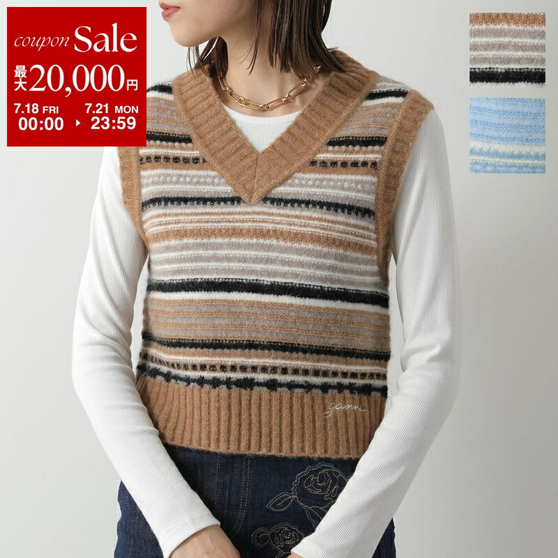 【野さま専用】GANNI ノースリーブニットトップス ブラック GANNI ノースリーブ ニットトップ | ブラック | FARFETCH JP