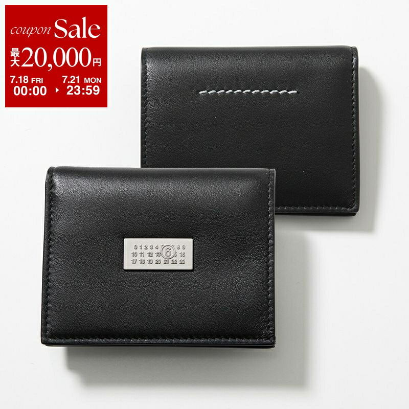 美品✨MM6 メゾンマルジェラ ミニ財布 黒 チェーン S54UI0126 P4 エムエムシックス メゾンマルジェラ 二つ折り財布 チェーン