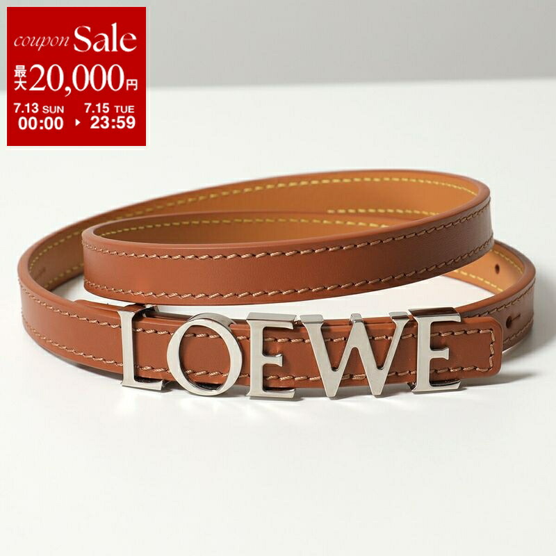 Loewe レザー バングル 黒 銀色バックル ベルト ロエベ