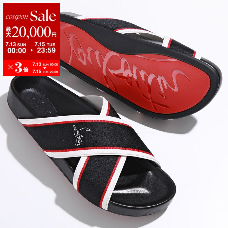 *Christian Louboutin*ラバー メンズ サンダル Loubi Cross Loubi Cross - ミュール - ラバー - ブラック - メンズ