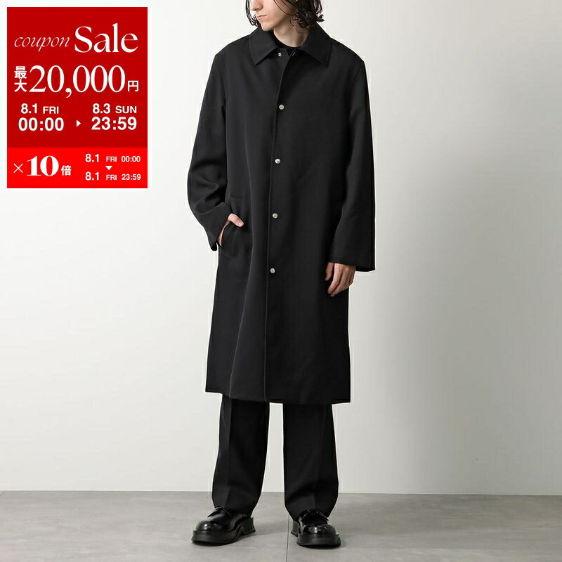 Jil Sander ジルサンダー レザーコート イタリア製 48（メンズXL） Jil Sander レザーカラーコート | ブラック | FARFETCH JP