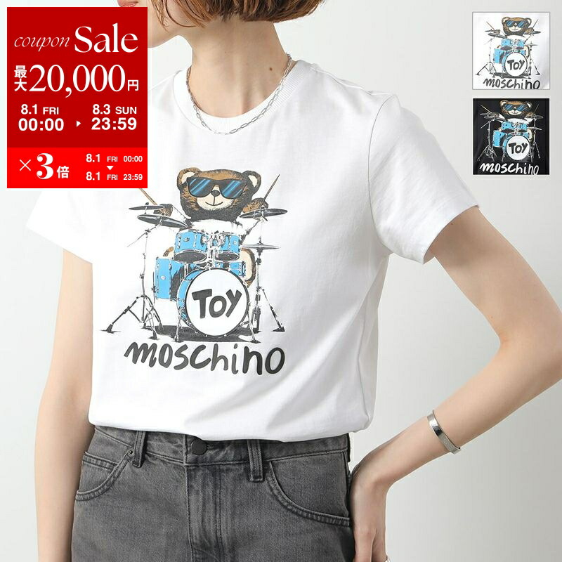LOVE MOSCHINO ラブモスキーノ レディースクルーネックTシャツ W4H0605 M3876 ホワイト Love Moschino LOVE MOSCHINO ラブモスキーノ レディースクルー
