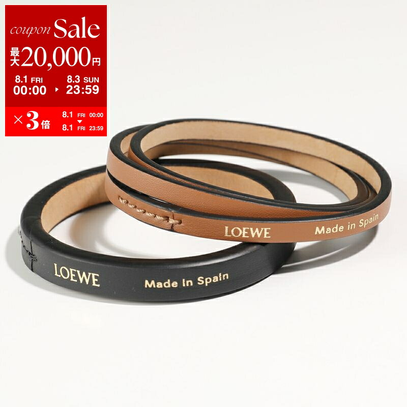 ロエベ LOEWE レザーブレスレット LOEWE ロエベ ロゴ入りスモールスラップ レザー ブレスレット