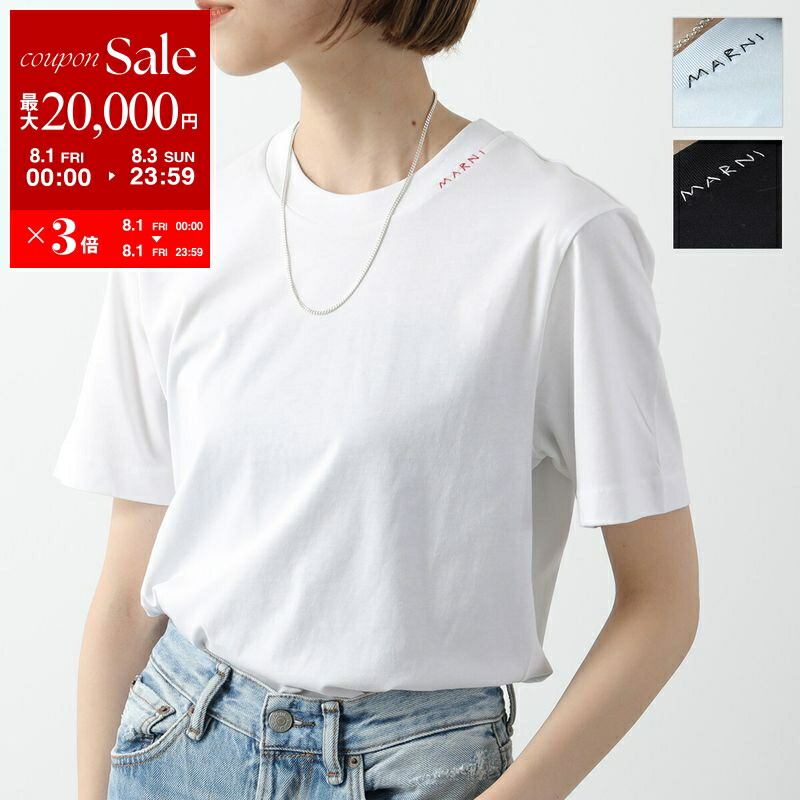 ミラノ購入 元MARNIデザイナー 定価7万 2wayおりぼんTシャツ マルニ MARNI レディーストップス レタリングプリント オーバー