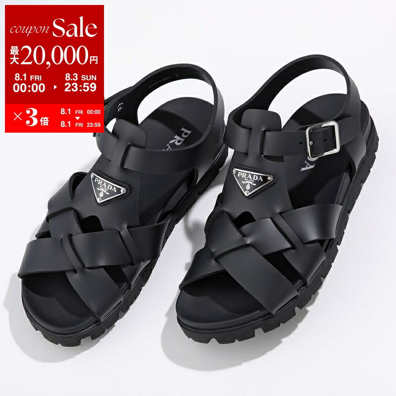 現行 PRADA モノリス パテッドナッパレザー サンダル トライアングルロゴ 現行 PRADA モノリス パテッドナッパレザー サンダル