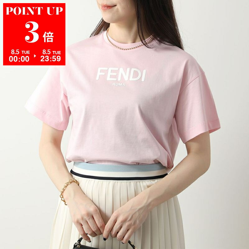 フェンディ FENDI ロゴ刺繍 クルーネック 半袖 Tシャツ FS7254 コットン ホワイト サイズXXS カットソー トップス 売れ筋商品|||アパレル レディース FENDI フェンディ ロゴ刺繍 クルーネック 半袖 Tシャツ FS7254