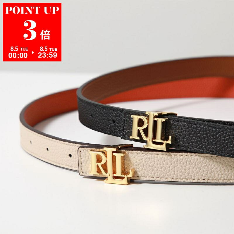 【新品・ロゴ傷あり】ローレンラルフローレン　レディースベルト　Ｓ　リバーシブル ロゴ リバーシブル ペブルドレザーベルト