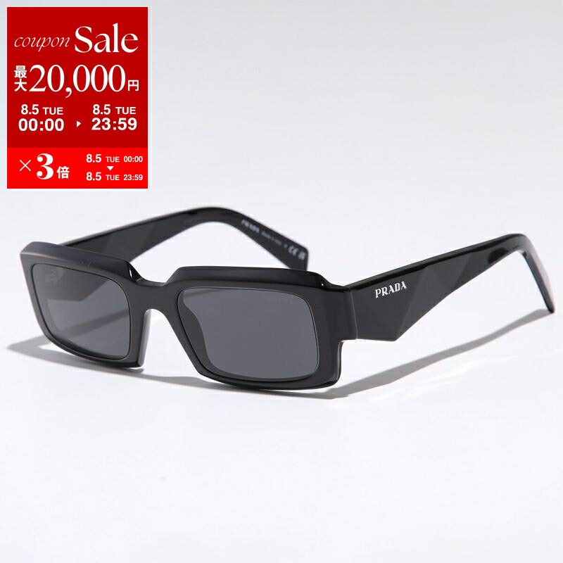 プラダ　PRADA スクエアサングラス　ブラック　黒　セルフレーム Prada Eyewear プラダ・アイウェア プラダ シンボル スクエア