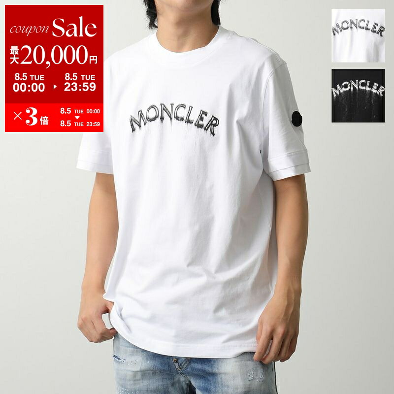 MONCLER ホワイト Vネック 半袖シャツ肩ZIP背中ロゴ入りタグ ホワイト Tシャツ : ポロシャツ＆Tシャツ 向けの Children