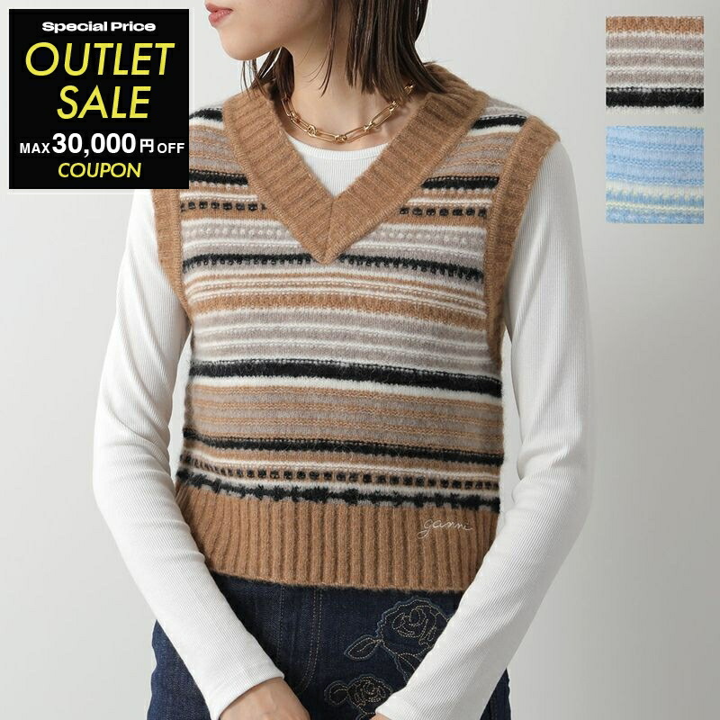 GANNI グラフィック クロップドベスト M 楽天市場】GANNI ガニー ニットベスト Graphic V-neck Vest