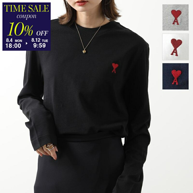 ami paris 長袖Tシャツ Ami De Coeur ロングスリーブ Tシャツ ヘザーアッシュグレー