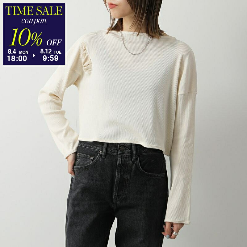 BASERANGE ベースレンジ ニット DANDE LONG SLEEVE KNDAL LI レディース ボートネック  前後2way ボタンダウン リブ  長袖 ロンT カットソー カラー2色 BASERANGE ベースレンジ ニット DANDE LONG SLEEVE KNDAL LI