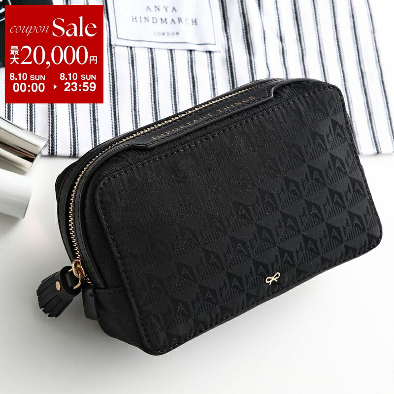 美品★中古　GIRLIE STUFF ブラックポーチ アニヤハインドマーチ ポーチ 【GIRLIE STUFF：ガーリー
