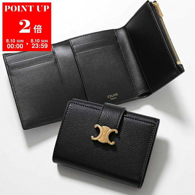 CELINE 黒 レザー 三つ折り財布 CELINE - CELINE レディース ESSENTIALS 三つ折り財布の通販 by