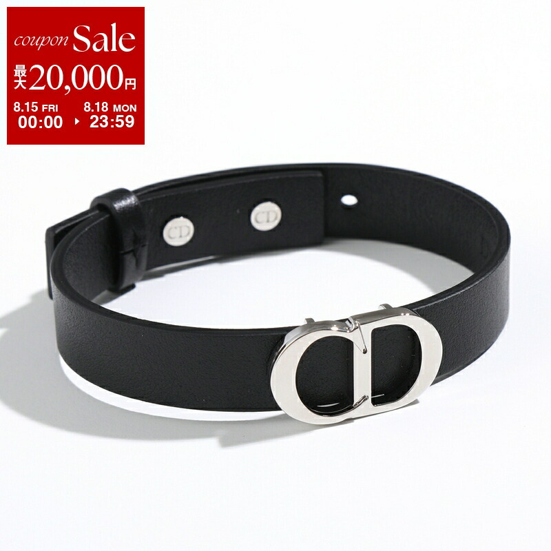 Dior ブラックレザーブレスレット Dior HOMME ブランド アクセサリー homme ディオールオム