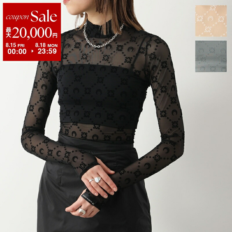 Marine Serre マリーンセル ムーン トップス ブラック S MARINE SERRE Marine Serre マリーン セル カットソー Moonogram