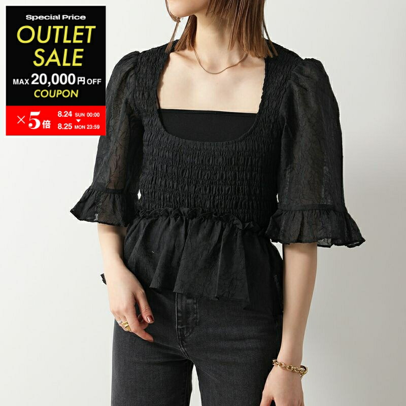 Ganni ガニー フラワープリント ブラック ペプラムブラウス 半袖 楽天市場】GANNI ガニー ブラウス Printed Crepe Peplum Blouse