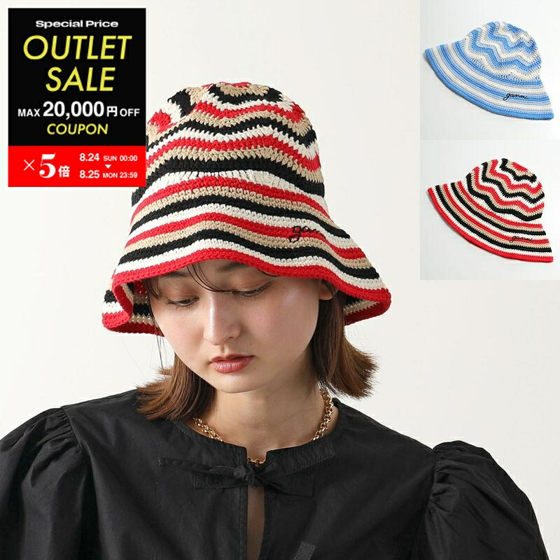 GANNI ガニー バケットハット 24SS レッド系 新品未使用プライスタグ付 GANNI ガニー バケットハット 24SS レッド系 新品未使用プライス