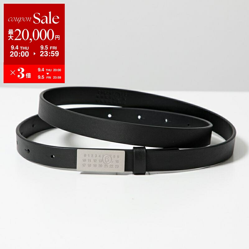 ☆MM6 Maison Margiela☆大人もOK！ロゴ入りベルト 黒 MM6 エムエムシックス メゾンマルジェラ Maison Margiela メンズ