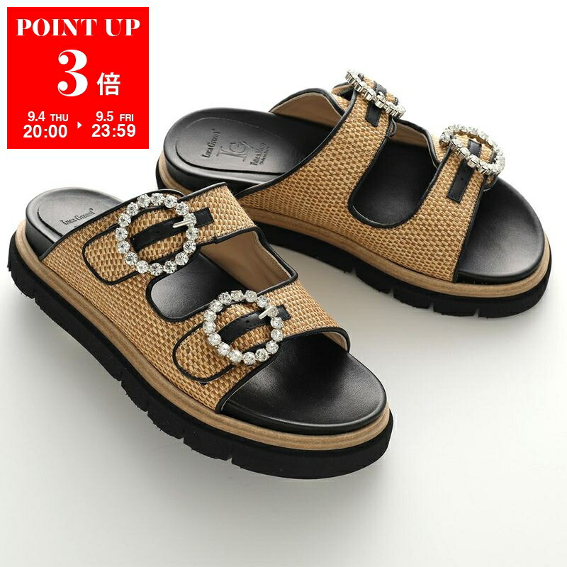 美品■DOLCE&GABBANA【26.5】クロスストラップ サンダル ブラック Chico】厚底クロスベルトデザインサンダル[品番：PALW0005577
