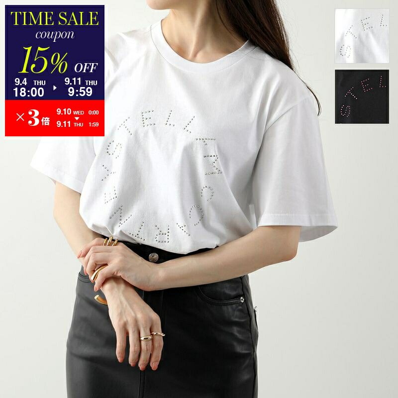 残り１【新品】ステラマッカートニー 半袖 Tシャツ オーバーサイズ ブラック 黒 ステラマッカートニー Tシャツ 半袖 トップス レディース クルー