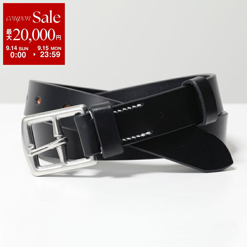 極美品 J&M Davidson スタッズ付き黒レザーベルト 32/80 J&M DAVIDSON (ジェイアンドエムデヴィッドソン) NARROW SIDE