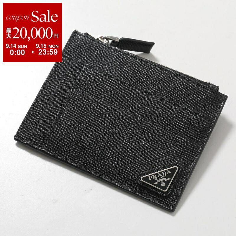 ①【箱付き】PRADA 2つ折り財布 三角ロゴ レザー ブラック ☆PRADA☆ 二つ折り財布 SAFFIANO TRIANGLE 三角ロゴ ブラック