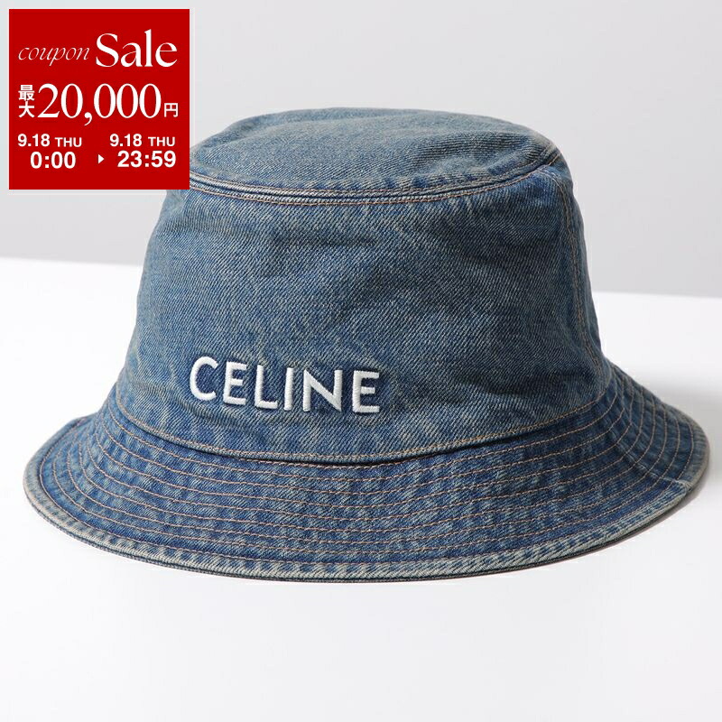CELINE バケットハット sizeL CELINE】セリーヌ『ロゴ デニム バケットハット sizeL