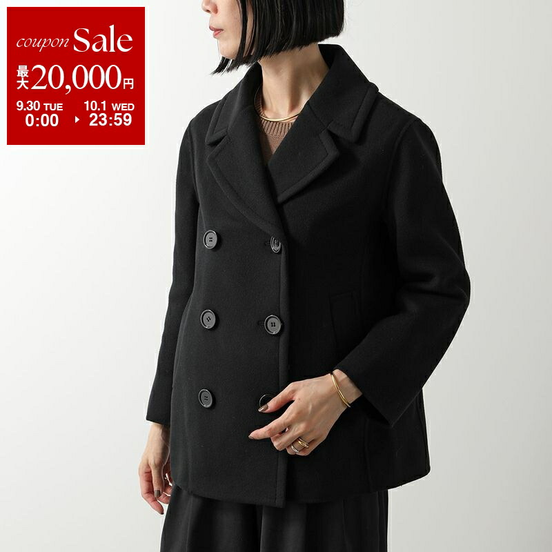 'S Max Mara　カシミヤウール ダブルフェイス ショートコート　ブラック S Max Maraカシミヤウール ダブルフェイス ショートコートブラック