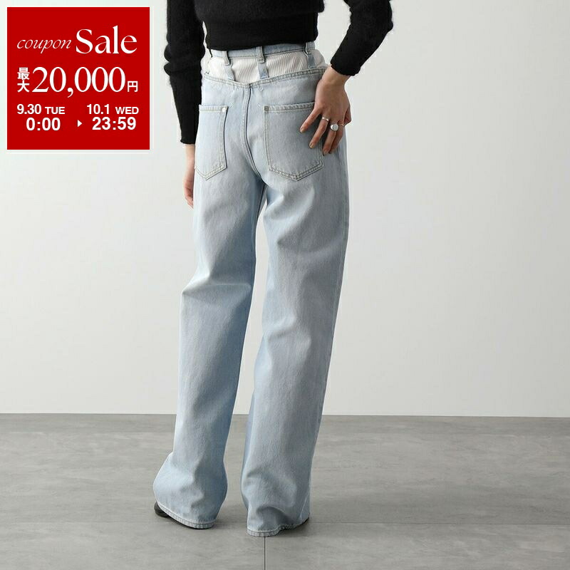 GANNI ワイドフレアデニム ガニー バックロゴ 25 新品未使用　ジーンズ レディース】Heavy Washed Denim Flared Skirt Jeans | GANNI