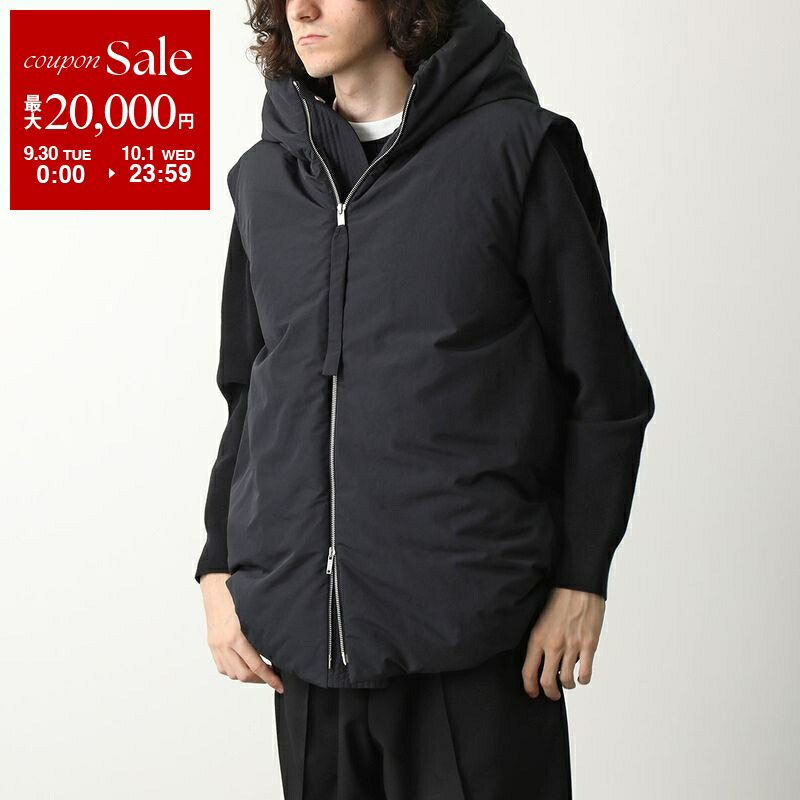 H*t様 JIL SANDER フード付きベスト ブラック JIL SANDER SANDER+ ジルサンダー プラス ダウンベスト