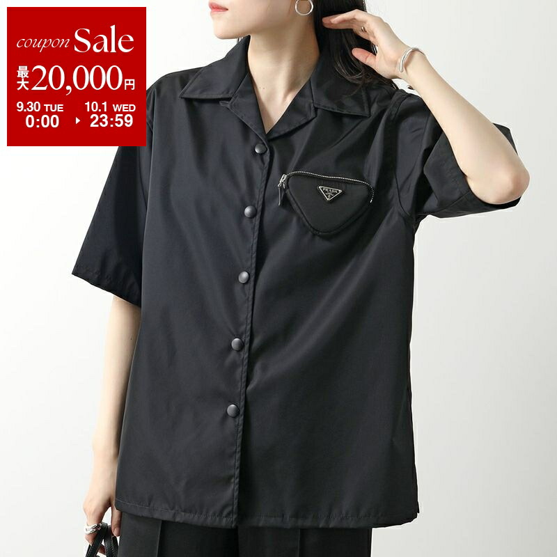 現行品・PRADA ポプリンシャツ38 三角プレート ブラウス 現行品・PRADA ポプリンシャツ38 三角プレート ブラウス 直営店