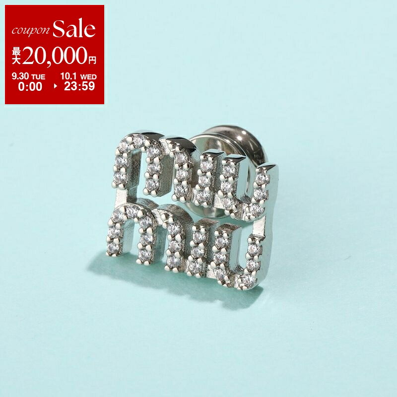 miumiu クリスタル付メタルロゴピアス ミュウミュウ MIU MIU PIERCED EARRINGS クリスタル付 メタル