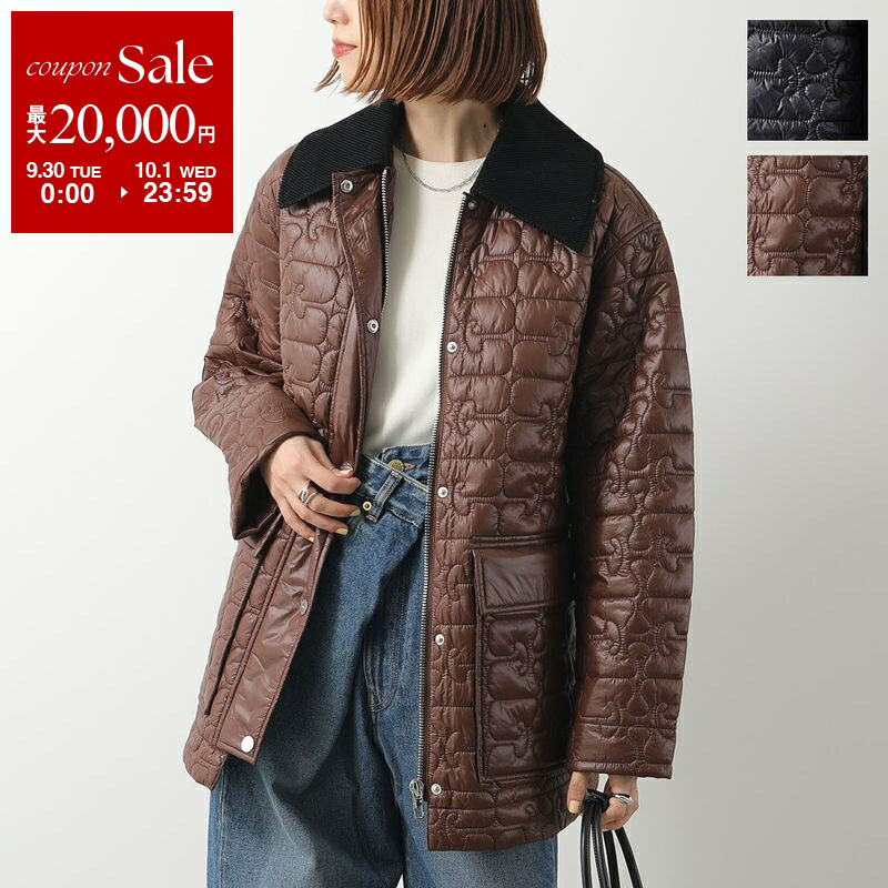 【新品未使用】GANNI ガニー 花柄 ジャケット GANNI ガニー 中綿ジャケット Shiny Quilt Vest Jacket F8382