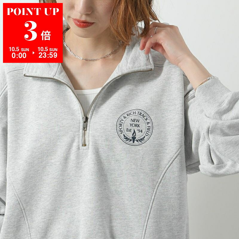 星⭐️様　スポーティアンドリッチ トレーナー スウェット 裏起毛 ハーフジップ 楽天市場】SPORTY＆RICH スポーティアンドリッチ トレーナー