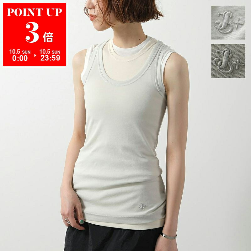 Mサイズ　JIL SANDER コットンノースリーブ　ネイビー Mサイズ JIL SANDER コットンノースリーブ ネイビー